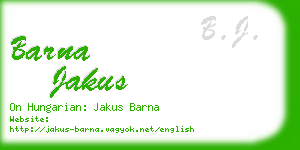 barna jakus business card